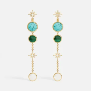 Kolczyki STARDUST DROP z kryształami i kamieniami szlachetnymi